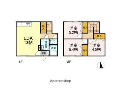 ハイセレール千秀(3LDK/1階)の間取り写真