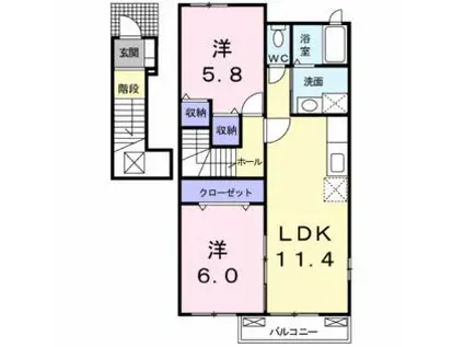 サンリット310A(2LDK/2階)の間取り写真