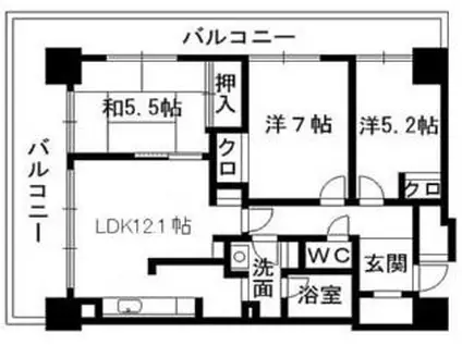 レジディアタワー仙台(3LDK/5階)の間取り写真