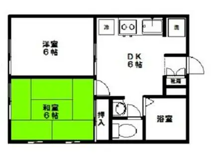 エクセレント南吉成壱番館(2DK/1階)の間取り写真