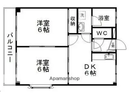 クラウンハイムNAKANO(2DK/2階)の間取り写真
