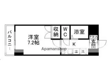 JR仙石線 榴ケ岡駅 徒歩5分 8階建 築26年(1K/6階)の間取り写真