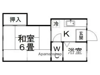 第2畠山アパート(1K/2階)の間取り写真