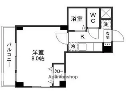 CCD萩野町(1K/2階)の間取り写真