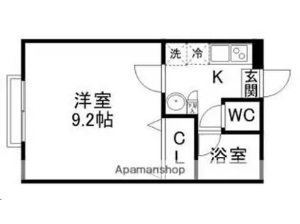 セゾンハウス(1K/1階)の間取り写真