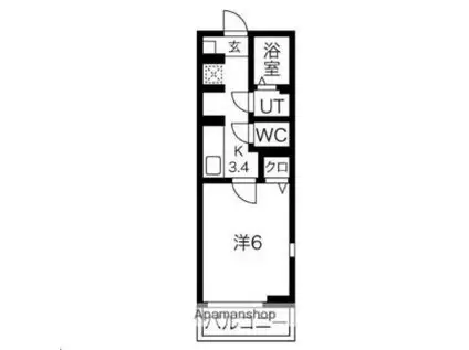 ルミナス平成(1K/1階)の間取り写真