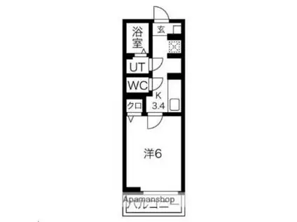 ルミナス平成(1K/1階)の間取り写真