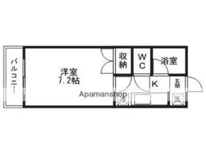 仙台市営南北線 八乙女駅 徒歩17分 3階建 築30年(1K/2階)の間取り写真