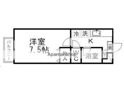 ピースフル黒松(1K/2階)の間取り写真