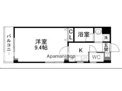 JR仙山線 北仙台駅 徒歩11分 3階建 築26年(1K/1階)の間取り写真
