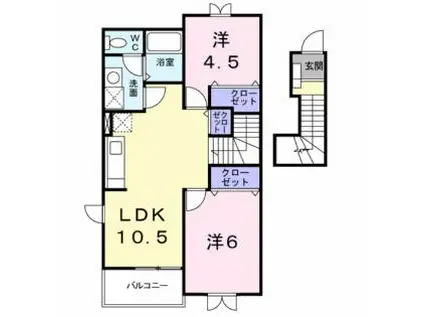 キャピタル広瀬 III(2LDK/2階)の間取り写真