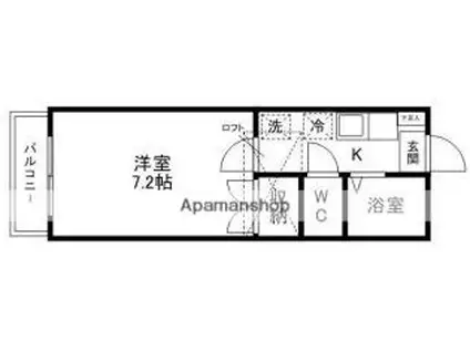 サンケンパレス黒松(1K/1階)の間取り写真