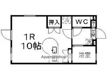 ロイヤルビレッジ通町(ワンルーム/2階)の間取り写真