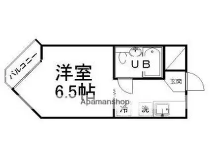 ピースフル三条町(1K/2階)の間取り写真