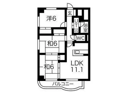 二日町島田ビル(3LDK/4階)の間取り写真