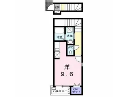 メゾン・ソレイユ(ワンルーム/2階)の間取り写真