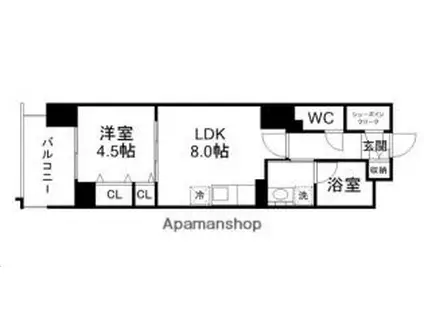 仙台市地下鉄東西線 青葉通一番町駅 徒歩8分 12階建 築1年(1LDK/11階)の間取り写真