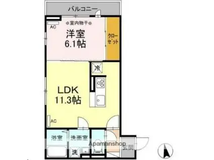 D-ROOM小田原五丁目(1LDK/3階)の間取り写真