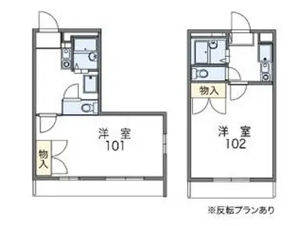 レオパレスGRANDCHARIOT(1K/2階)の間取り写真