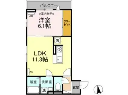 D-ROOM小田原五丁目(1LDK/2階)の間取り写真