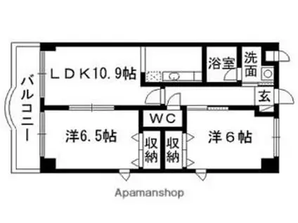 レインボーパレス泉(2LDK/2階)の間取り写真