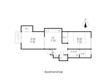 メゾンクロカワ(2DK/1階)の間取り写真