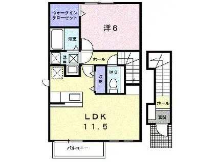 アルバ.S(1LDK/2階)の間取り写真