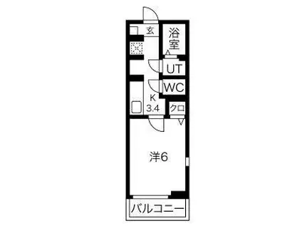 ルミナス平成(1K/3階)の間取り写真