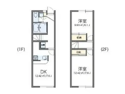 レオパレス陣場(2DK/1階)の間取り写真