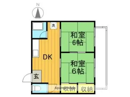 あぶくま荘(2DK/2階)の間取り写真
