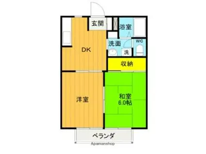 アビタシオンKI(2DK/1階)の間取り写真