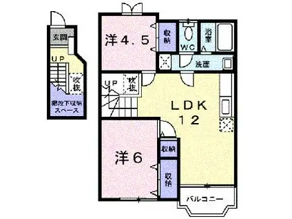 キャッスルビューカトウ(2LDK/2階)の間取り写真