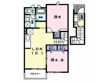 ノエル参番館(2LDK/2階)の間取り写真