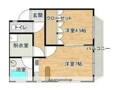 要VIIマンション(2DK/3階)の間取り写真