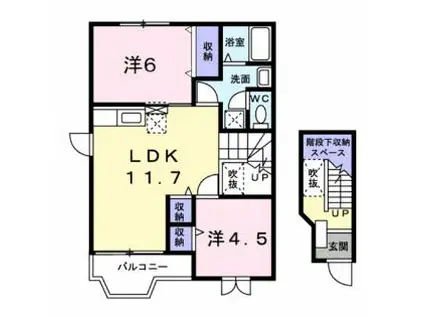 メゾン・ド・赤坂II(2LDK/2階)の間取り写真