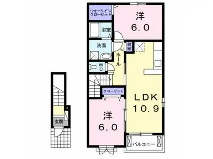 セレーノ A(2LDK/2階)の間取り写真