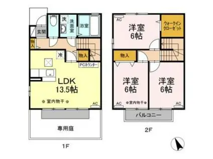 スプリング・ロード(3LDK/1階)の間取り写真