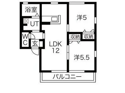 アトラクトハイムA(2LDK/2階)の間取り写真
