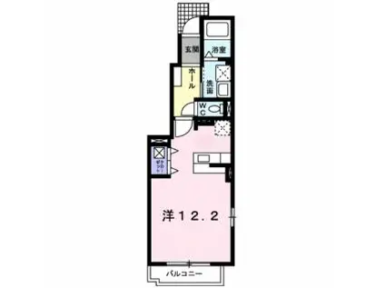 JR埼京線 北与野駅 徒歩6分 2階建 築14年(ワンルーム/1階)の間取り写真