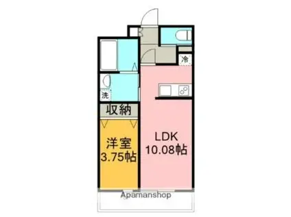JR川越線 指扇駅 徒歩4分 3階建 築1年(1LDK/1階)の間取り写真