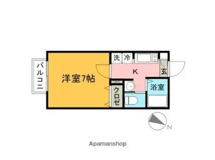 コンフォート黒須(1K/1階)の間取り写真