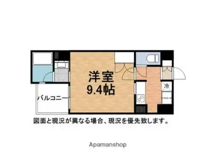 JR総武線 本八幡駅 徒歩3分 6階建 築19年(1K/4階)の間取り写真