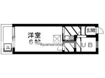 JR総武線 下総中山駅 徒歩11分 2階建 築37年(1K/2階)の間取り写真