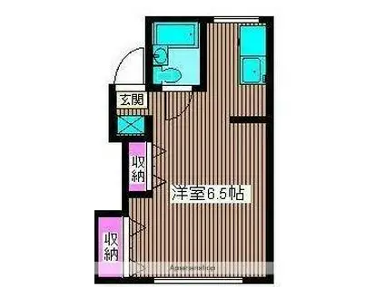 JR総武線 下総中山駅 徒歩1分 2階建 築60年(ワンルーム/2階)の間取り写真