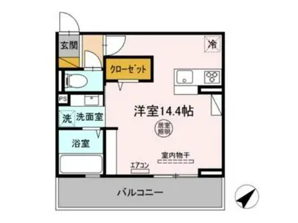 KENTA金田西(ワンルーム/3階)の間取り写真