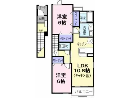 ファミール K(2LDK/2階)の間取り写真