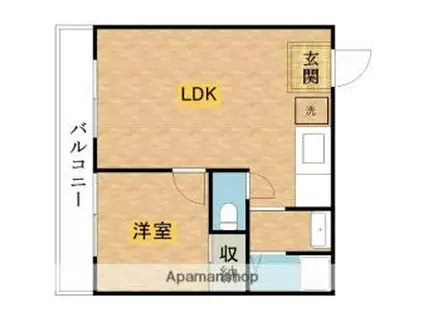 オアシス(1LDK/3階)の間取り写真