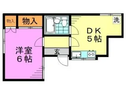 AMハイツ(1DK/1階)の間取り写真