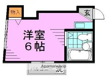 パールハイツ(ワンルーム/3階)の間取り写真