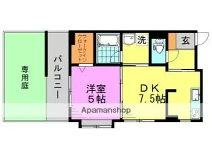 東京メトロ丸ノ内線 新高円寺駅 徒歩2分 7階建 築19年(1DK/1階)の間取り写真
